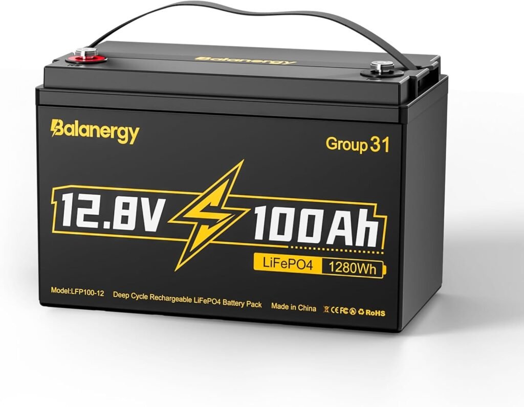 12V 100Ah LiFePO4 Lithium Battery, 12 Volt Lithium Batteries Group 31 Low-Temp Protection Built-in 100A BMS, Up to 15000 Deep Cycle, 1280Wh Rechargeable Battery, Perfect for RV, Solar System