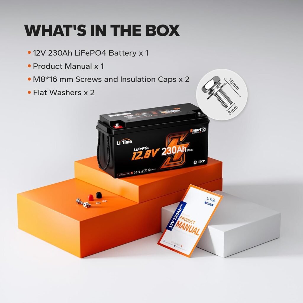 Litime 12V 100Ah Lithium Battery, Group 31 LiFePO4 Battery, 4000+ Deep Cycles with BMS Protection, Perfect for RV, Travel Trailers, Solar, Marine, Off-Grid and Home Backup