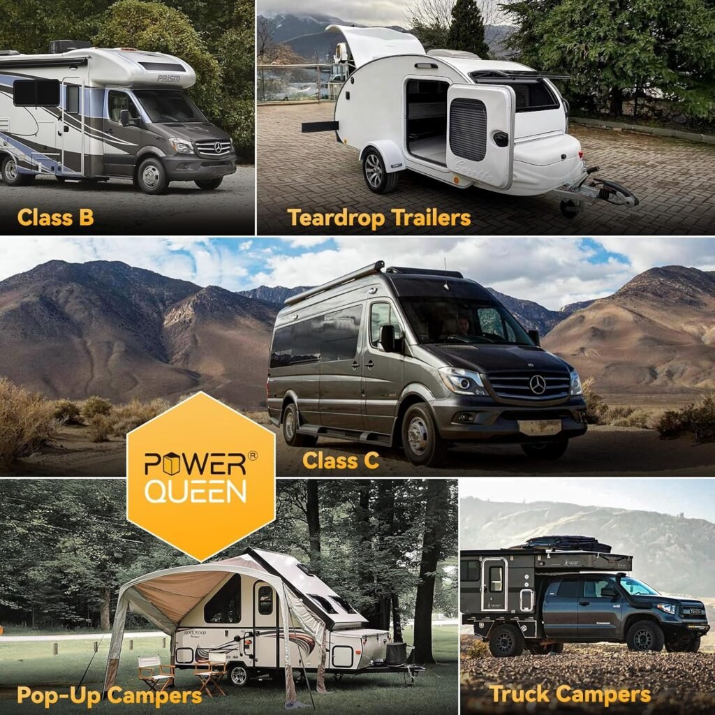 Power Queen 12V 100Ah LiFePO4 Battery Group 31 Lithium Deep Cycles Battery, Built-in 100A BMS, Up to 15000 Deep Cycles, Perfect for RV, Marine, Off-Grid Cabin (12V 100Ah Basic)