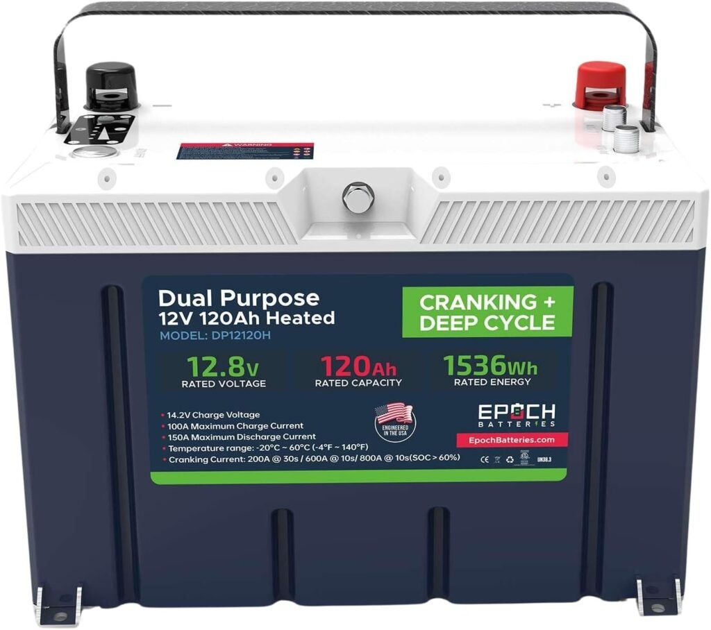 12V 120Ah Pro Series - LiFePO4 Cranking  Deep Cycle Lithium Battery (Dual Purpose), Group 27 Built-in 150A BMS with 1100CCA, 800A @ 10s Cranking Ability, Perfect for Marine, Trolling Motors, RV