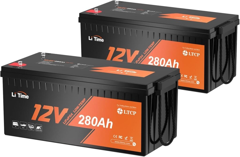 Litime 12V 280Ah LiFePO4 Lithium Battery Bluetooth, Max. 15000 Deep Cycle RV Battery, 200A BMS, 3584Wh High Energy, Low-Temp Protection, Perfect for Home Energy, Marine, Camping