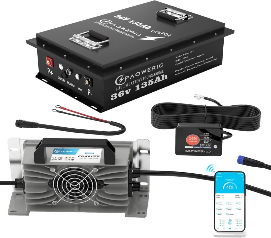 36V 135Ah Lithium LiFePO4 Battery, 200A BMS, 10000+ Deep Cycle LiFePO4 Rechargeable Battery for Golf Cart, RV, Trolling Motor, Off-Grid, Solar System 36V 135Ah Lithium LiFePO4 Battery, 200A BMS, 10000+ Deep Cycle LiFePO4 Rechargeable Battery for Golf Cart, RV, Trolling Motor, Off-Grid, Solar System