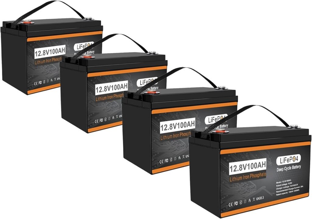 48V 100Ah Lithium Battery Golf Cart,8000+ Deep Cycle 48 Volt Lithium Battery, Built-in 100A BMS 5120W, 4 Pack 12V 100Ah Group 31 in Series to 48V Batteries for Golf Cart,RV,Off-Grid Solar
