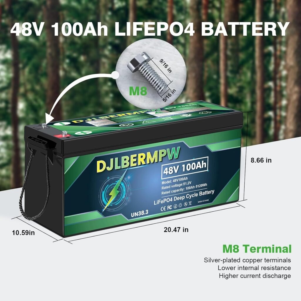 48V 100Ah Lithium Golf Cart Battery, 48 Volt Lithium Battery for Golf Cart, 5120W Output Built-in 100A BMS, Up to 15000 Deep Cycles, Grade A Cells, Fit Club Car, RV, Solar Off-Grid 48V 100Ah Lithium Golf Cart Battery, 48 Volt Lithium Battery for Golf Cart, 5120W Output Built-in 100A BMS, Up to 15000 Deep Cycles, Grade A Cells, Fit Club Car, RV, Solar Off-Grid