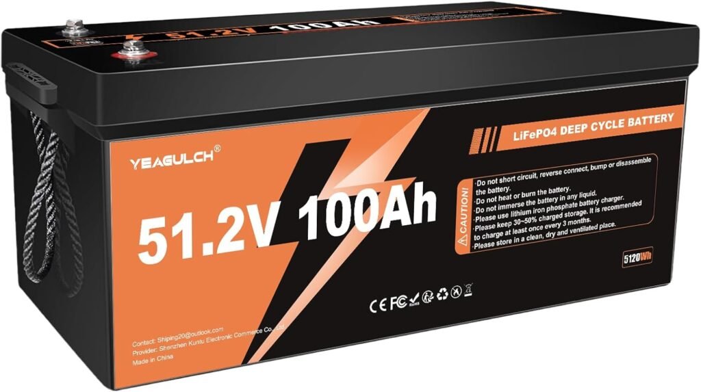 48V 100Ah Lithium Golf Cart Lifepo4 Battery, Built-in Smart 200A BMS Support up to 5kW Motor 6000+ Deep Cycle Low-Temp Protection Battery for Golf Carts, RV, Off-Grid, Trailers Marine