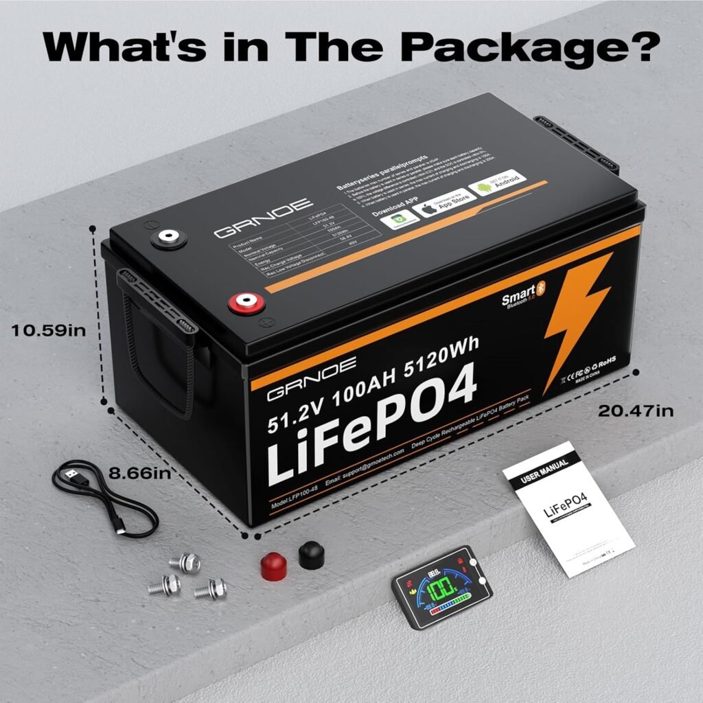 48V100AH LiFePO4 Lithium Battery, 48V Lithium Battery Buiilt-in BMS,4000+Deep Cycle,1000A Peak Current,LCD Monitor Mobile APP,Perfect for Golf Cart,RV, Trolling Motors, Off Grid Living 48V100AH LiFePO4 Lithium Battery, 48V Lithium Battery Buiilt-in BMS,4000+Deep Cycle,1000A Peak Current,LCD Monitor Mobile APP,Perfect for Golf Cart,RV, Trolling Motors, Off Grid Living