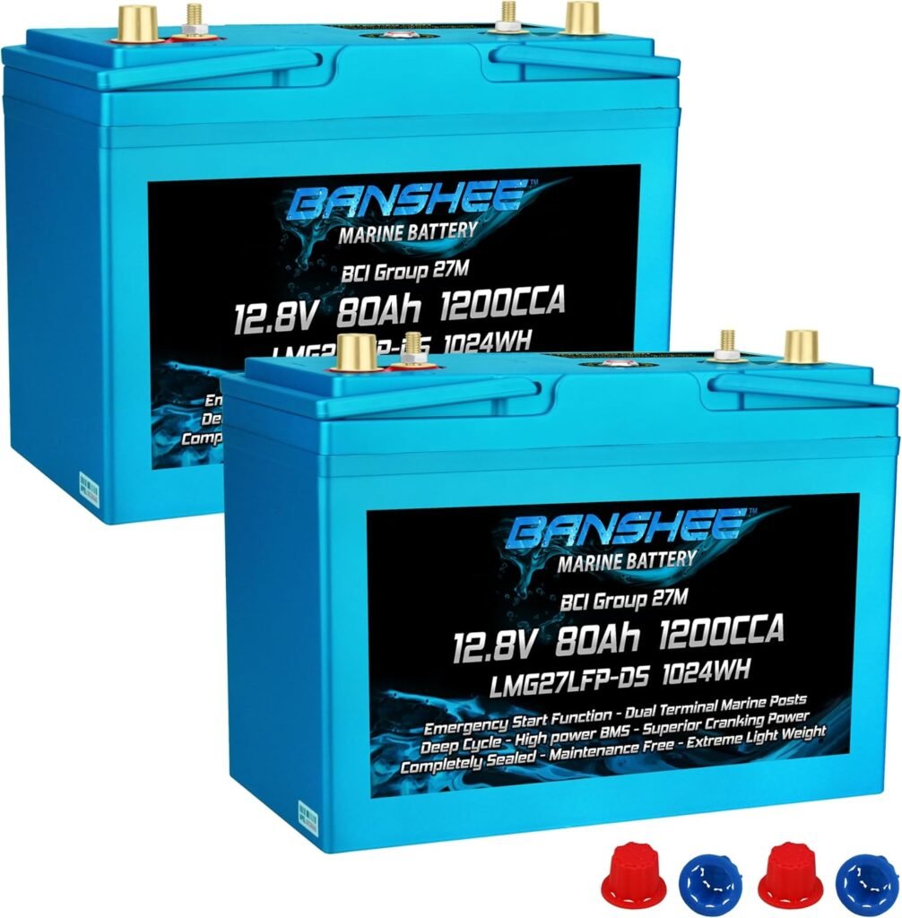 Banshee 24V Lithium Deep Cycle Marine Battery Group 27-2 Pack