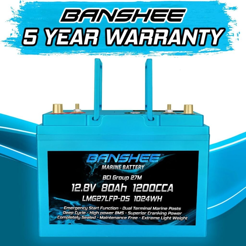 Banshee 36V Lithium Deep Cycle Marine Battery Group 27-3 Pack