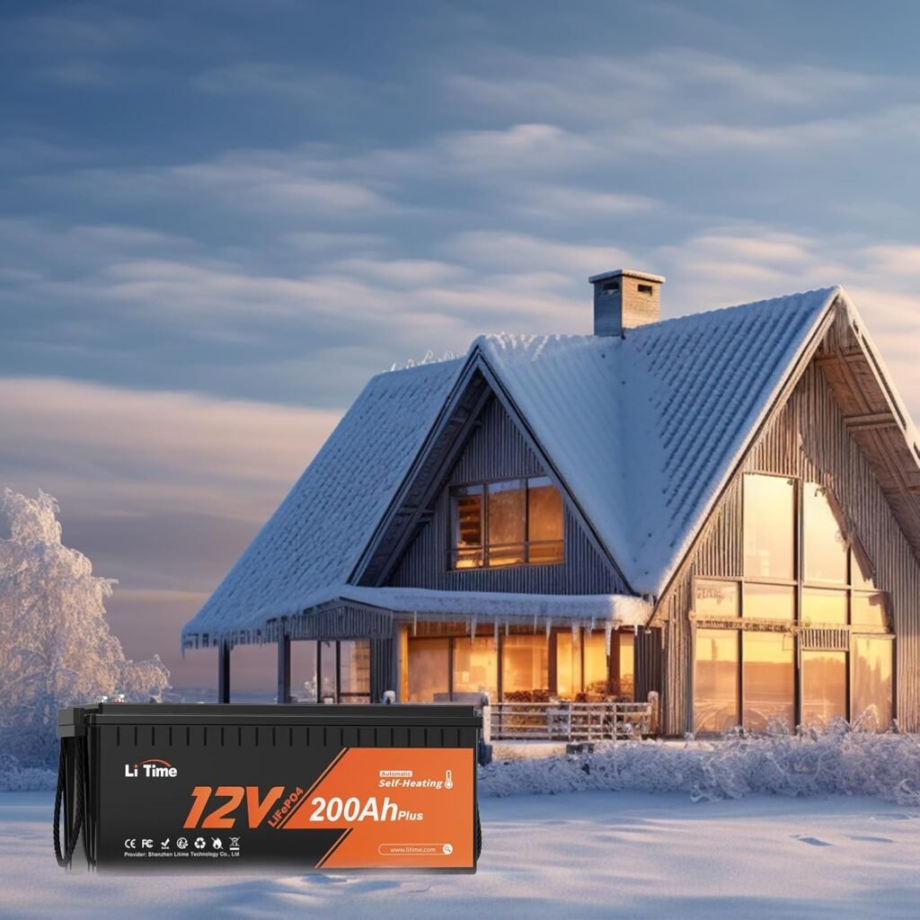 Litime 12V 200Ah Plus LiFePO4 Lithium Battery, Self-Heating  Low Temperature, 2560Wh Energy, Built-in 200A BMS, 4000+ Deep Cycles for RV Home Energy Storage and Off-Grid etc.