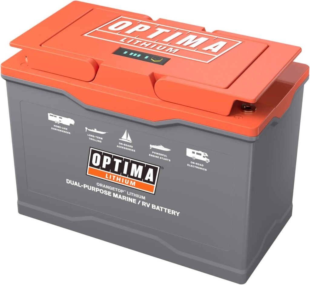 OPTIMA Q31M-DP120 Dual Purpose Group 31 120 Ah Lithium Deep Cycle Battery for Boating, Off-grid Power, RV, and Trolling-motors with 1200 Cranking Amps and Battery Management Protection