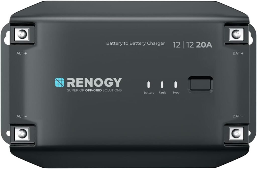 Renogy REGO 12V 60A DC-DC Plug and Play Battery Charger Built-in Bluetooth Module, Compatible with Traditional and Smart Alternators, for Gel, AGM, and Lithium Battery in RVs, Cars, Boats, Yachts Renogy REGO 12V 60A DC-DC Plug and Play Battery Charger Built-in Bluetooth Module, Compatible with Traditional and Smart Alternators, for Gel, AGM, and Lithium Battery in RVs, Cars, Boats, Yachts