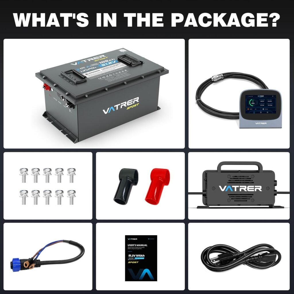 48 Volt Lithium Battery for Golf Cart, Upgraded 300A BMS, 600A Peak, Parallel Ready, 6000+ Cycles, Max 15.36kW Power Output, 3C Discharge, LCD Display  App, Perfect for UTV, Golf Carts