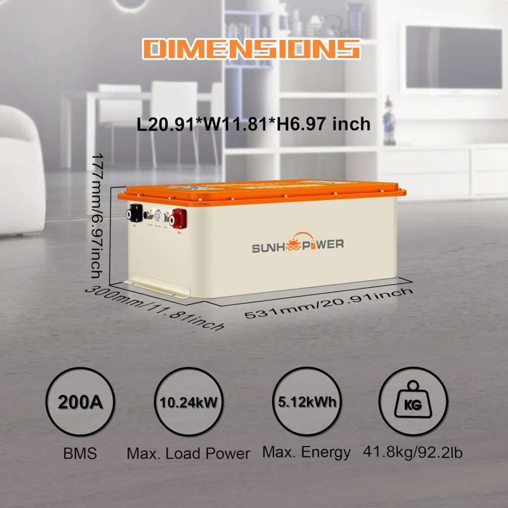 48V(51.2V) 100Ah Lithium Golf Cart Battery, LiFePO4 Batteries with 200A BMS, Touch Monitor, Mobile APP, 20A Fast Charger and Retention Strap, Perfect for Golf Carts, Trolling Motor