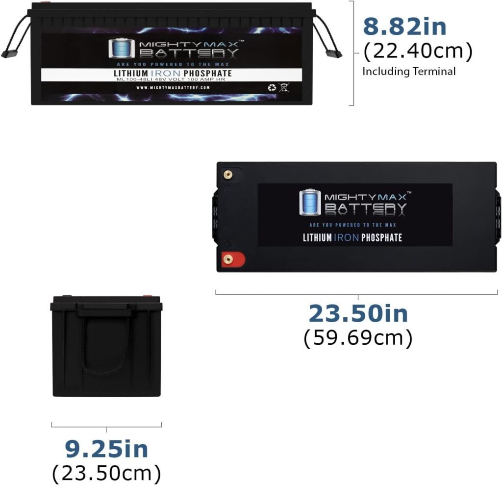Mighty Max Battery 48V 100Ah Lithium Replacement Battery Compatible with RV, Trolling Motor, Golf Cart Mighty Max Battery 48V 100Ah Lithium Replacement Battery Compatible with RV, Trolling Motor, Golf Cart