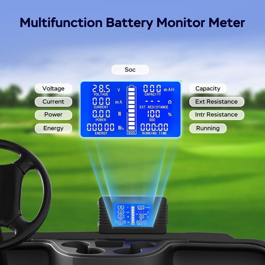 48V 100Ah Lithium Battery Golf Cart Battery with 18A Lithium Charger, Upgraded 200A BMS System, 48V120Ah LiFePO4 Complete Upgrade Kit with LCD Monitor, 10.24kW Output, Prefect for Golf Cart