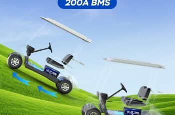 48V 100Ah Lithium Battery Golf Cart Battery with 18A Lithium Charger, Upgraded 200A BMS System, 48V120Ah LiFePO4 Complete Upgrade Kit with LCD Monitor, 10.24kW Output, Prefect for Golf Cart