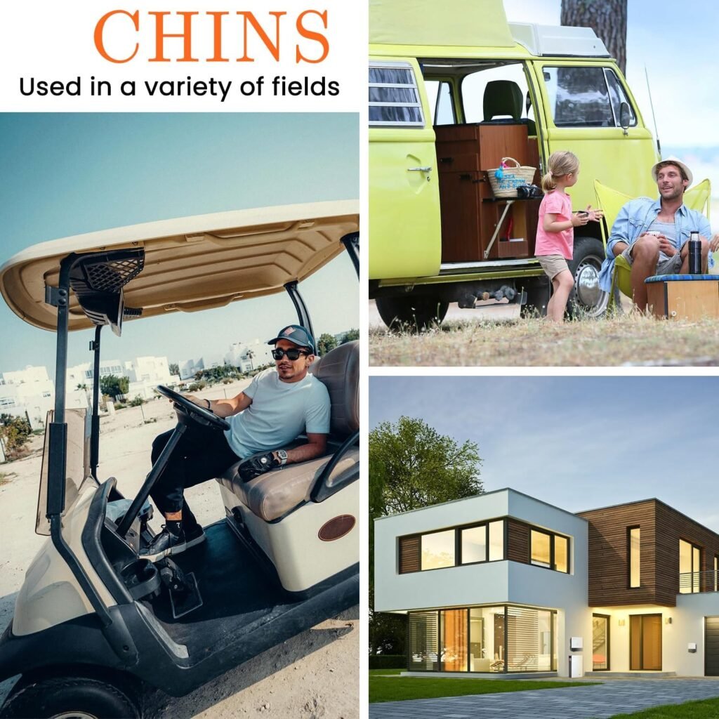 CHINS 48V Lithium Golf Cart Battery, Volt 100Ah LiFePO4 Battery, Built-in Bluetooth 200A BMS, Includes 48V 18A Charger, Monitor, Perfect for Golf Carts