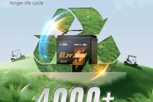 LiTime 51.2V(48V) 30Ah Lithium Golf Cart Battery GC2 Size with 80A Smart BMS, Bluetooth & Low-Temp Protection, Support up to 3kW Motor, Max 4.096kW Continuous Power Output, Perfect for Golf Carts