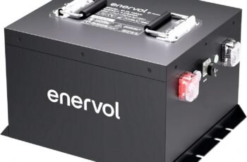 Enervol 48V 105Ah Mini Golf Cart Batteries, Lithium ion Battery with 58.4V 22A Battery Charger, Built-in 200A BMS, LCD Screen and Smart APP, Max 10.24kW, Perfect for Golf Cart, Club cart, EZGO, YAMAHA