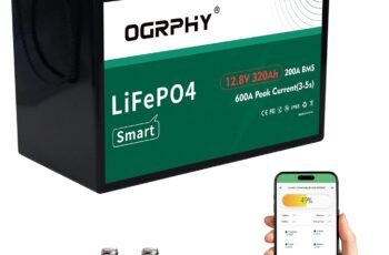 OGRPHY 48V Lithium Golf Cart Battery, with 18A Charger, Touch LCD Monitor, 200A BMS, 1000A(3-5) Peak Current 10 Yrs Lifespan Perfect for Golf Cart, Trolling(51.2V 105AH)