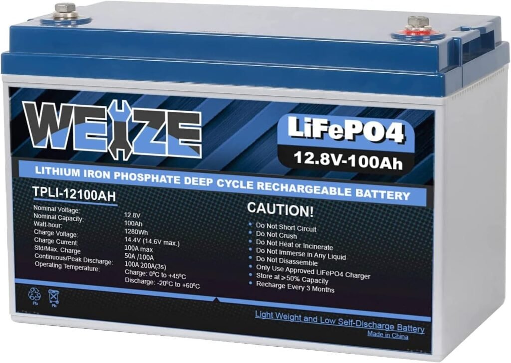 WEIZE 48V(51.2V) 105AH Golf Cart Bluetooth LiFePO4 Battery (Replace 6x8V GC8) with Lithium Batteries Charger, LCD Display, Grade A Cells, 200A BMS, Low-Temp Protection for Golf Carts, FCC Listed