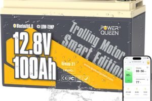 Power Queen 12V 100Ah LiFePO4 Battery Group 24, Lithium Deep Cycle Battery