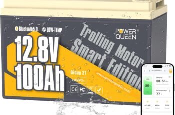 Power Queen 12V 100Ah LiFePO4 Battery Group 24, Lithium Deep Cycle Battery