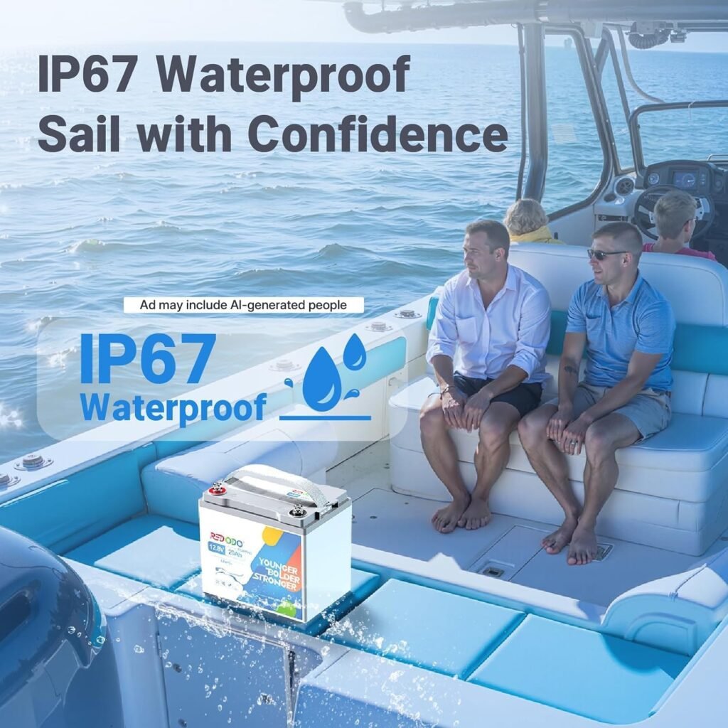 Redodo Two 12.8V Lithium Marine Batteries: 12V 100Ah Deep Cycle Battery and 20Ah Cranking for Outboard Motors, 800A CCA, 1280Wh for RV Solar Boat Energy Storage
