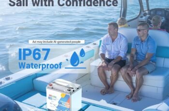 Redodo Two 12.8V Lithium Marine Batteries: 12V 100Ah Deep Cycle Battery